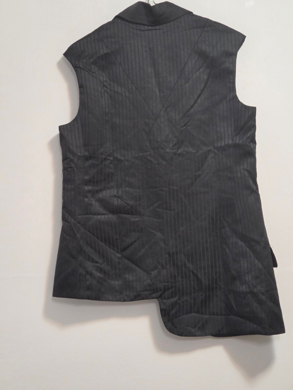 F.Y.N Sleeveless Black Pinstripe Tie-Front Vest - Picture 7 of 10